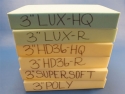 Upholstery Grade Foam Sample Pack - 8" x 8" x 3"