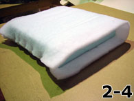 Foam Wrapped in Dacron with One Side Stapled Together