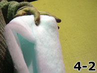 Hand Folding Dacron Over Corner of Foam