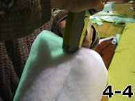 Hand Stapling Dacron To Itself Around Foam