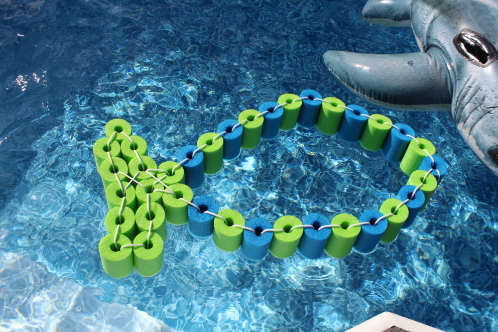 DIY pool noodle in pool