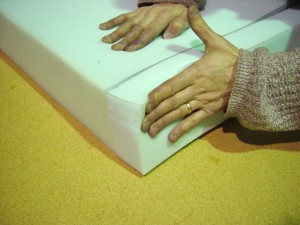 Bonding two foam sections firmly Bonding two foam sections firmly