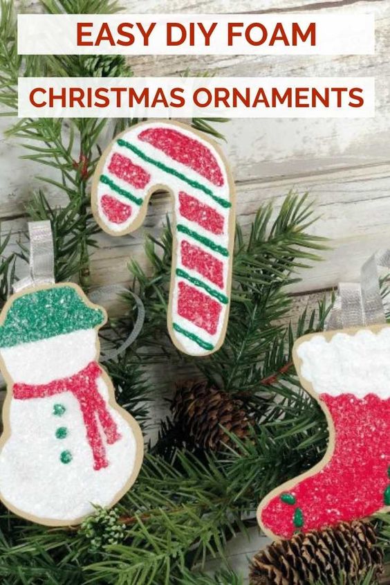 Glitter Foam Crafts, DIY Christmas Decorations 2021