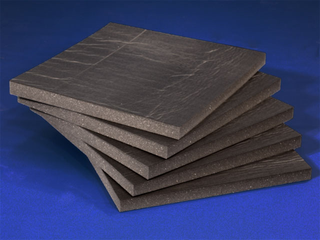layers of Charcoal Camping Seating Pads stacked on a blue background